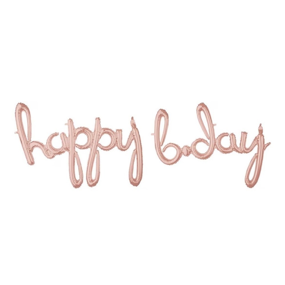 Air-Filled Lowercase Cursive Letters "happy birthday " Backdrop Balloons‎ Banner